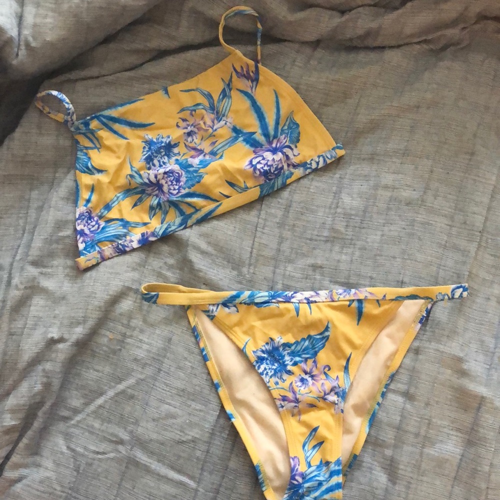 Yellow floral bikini